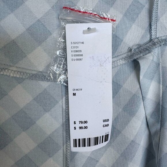 Urban Outfitters Sky Blue Ivory Gingham Print Elastic Spaghetti Strap Jumpsuit - Picture 11 of 14